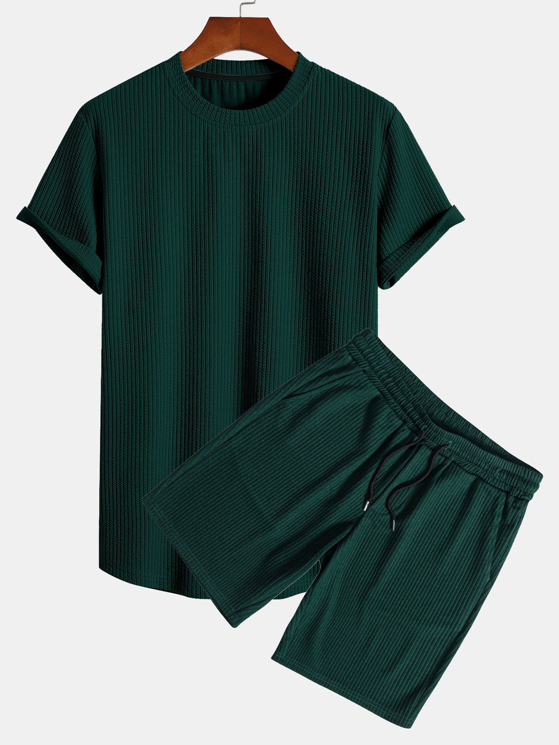 Camiseta ajustada musculosa con dobladillo curvo y pantalones cortos