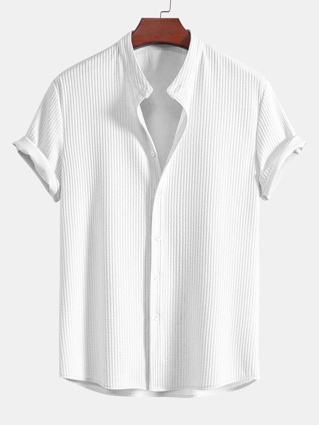 Camisa ajustada acanalada con cuello alto & Pantalones cortos