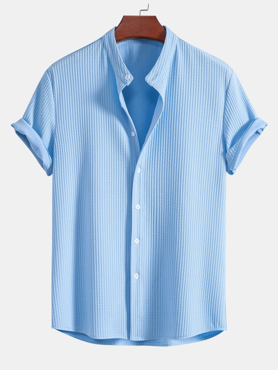 Camisa ajustada acanalada con cuello alto & Pantalones cortos