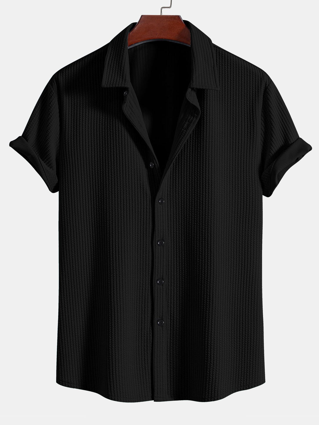 Camisa abotonada ajustada con canalé