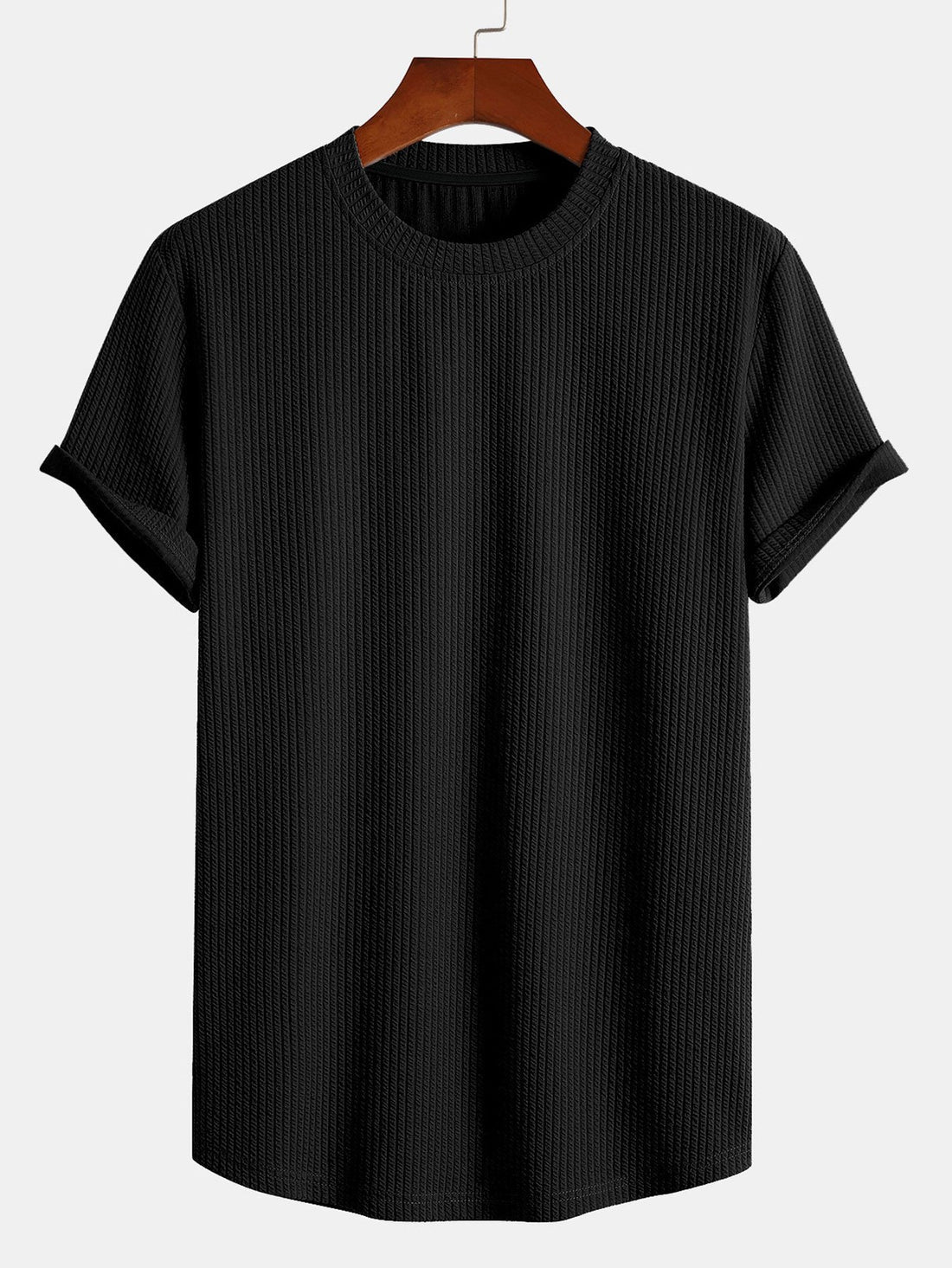 Camiseta ajustada musculosa con dobladillo curvo y pantalones cortos