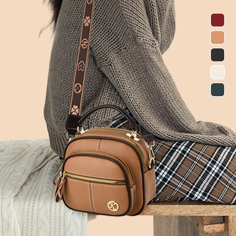 ⏰👜✨ Bolso bandolera clásico de piel sintética: versátil, correa ancha ajustable y múltiples compartimentos.