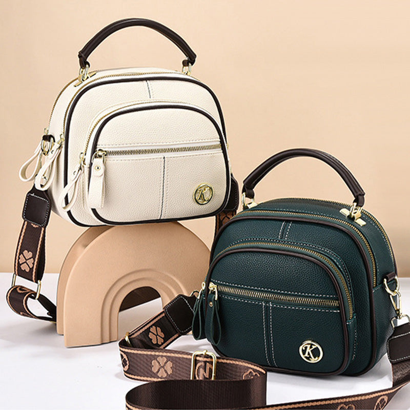 ⏰👜✨ Bolso bandolera clásico de piel sintética: versátil, correa ancha ajustable y múltiples compartimentos.