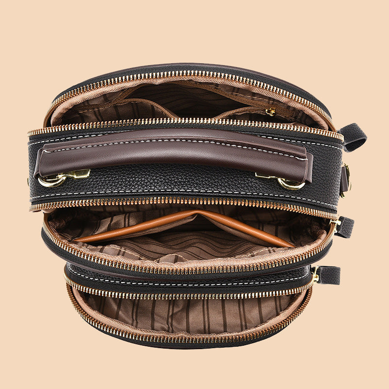 ⏰👜✨ Bolso bandolera clásico de piel sintética: versátil, correa ancha ajustable y múltiples compartimentos.