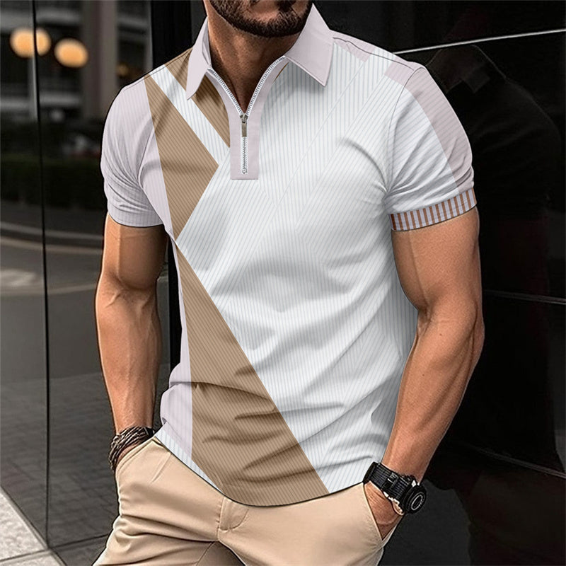 Camiseta moderna y transpirable con cremallera de un cuarto para hombre.