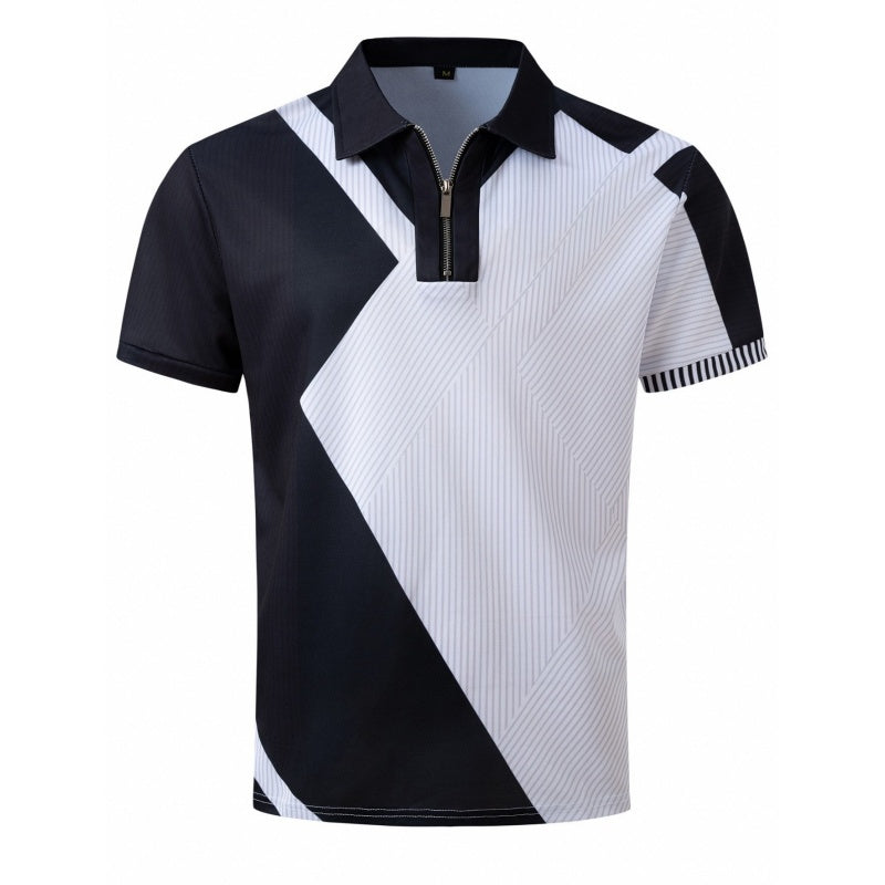 Camiseta moderna y transpirable con cremallera de un cuarto para hombre.