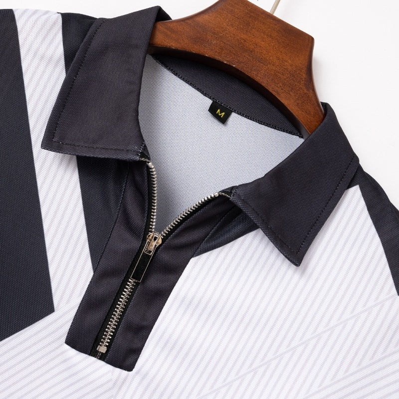 Camiseta moderna y transpirable con cremallera de un cuarto para hombre.