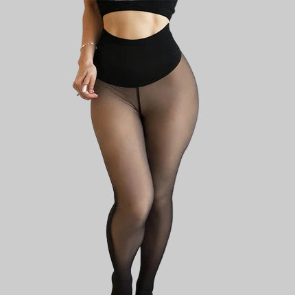 ❄️Piernas impecables: medias sintéticas, transparentes, cálidas, con forro suave y elásticas.