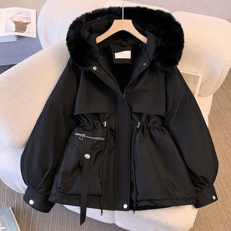 Parka de mujer de corte sastre de largo medio con bolsillos